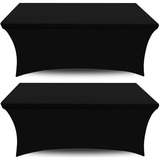 Stretch Table Covers 2 Pack Fitted Rectangle Tablecloths 48X30 in for 4Ft Tables
