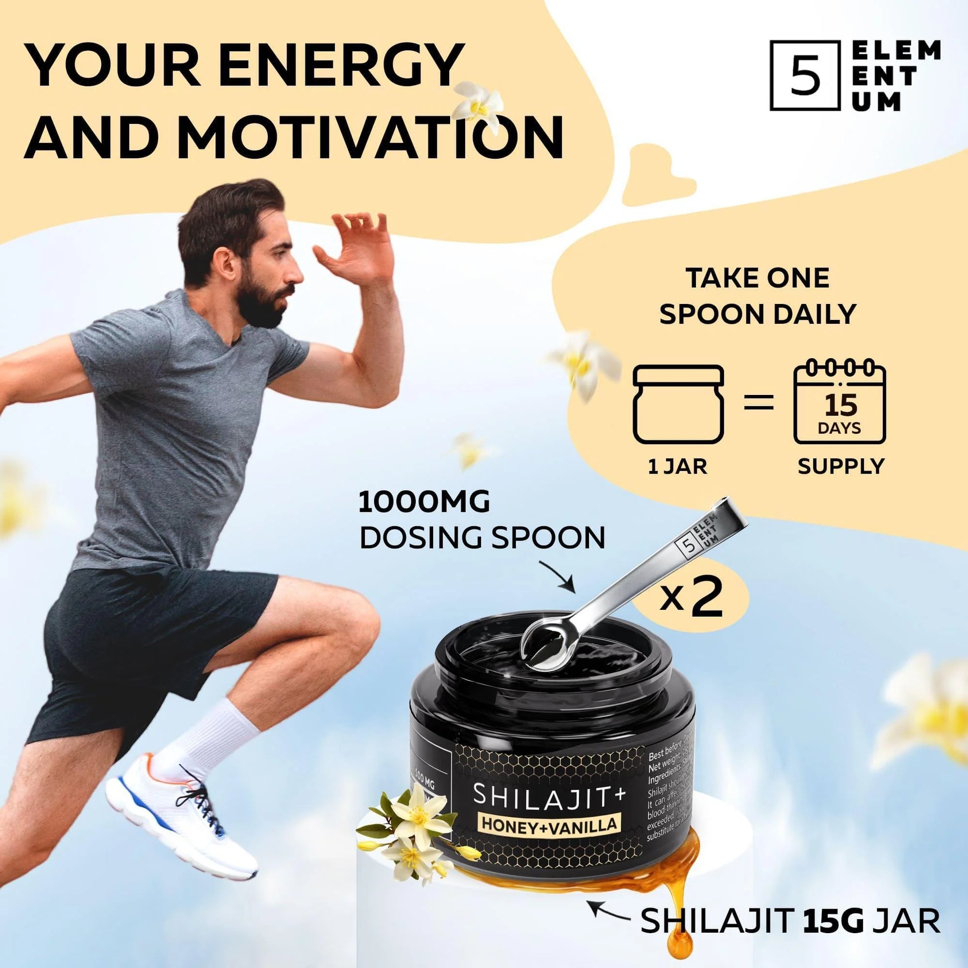 Natural Shilajit Organic Resin Shilajit Vanilla Honey for Men with 85 Trace