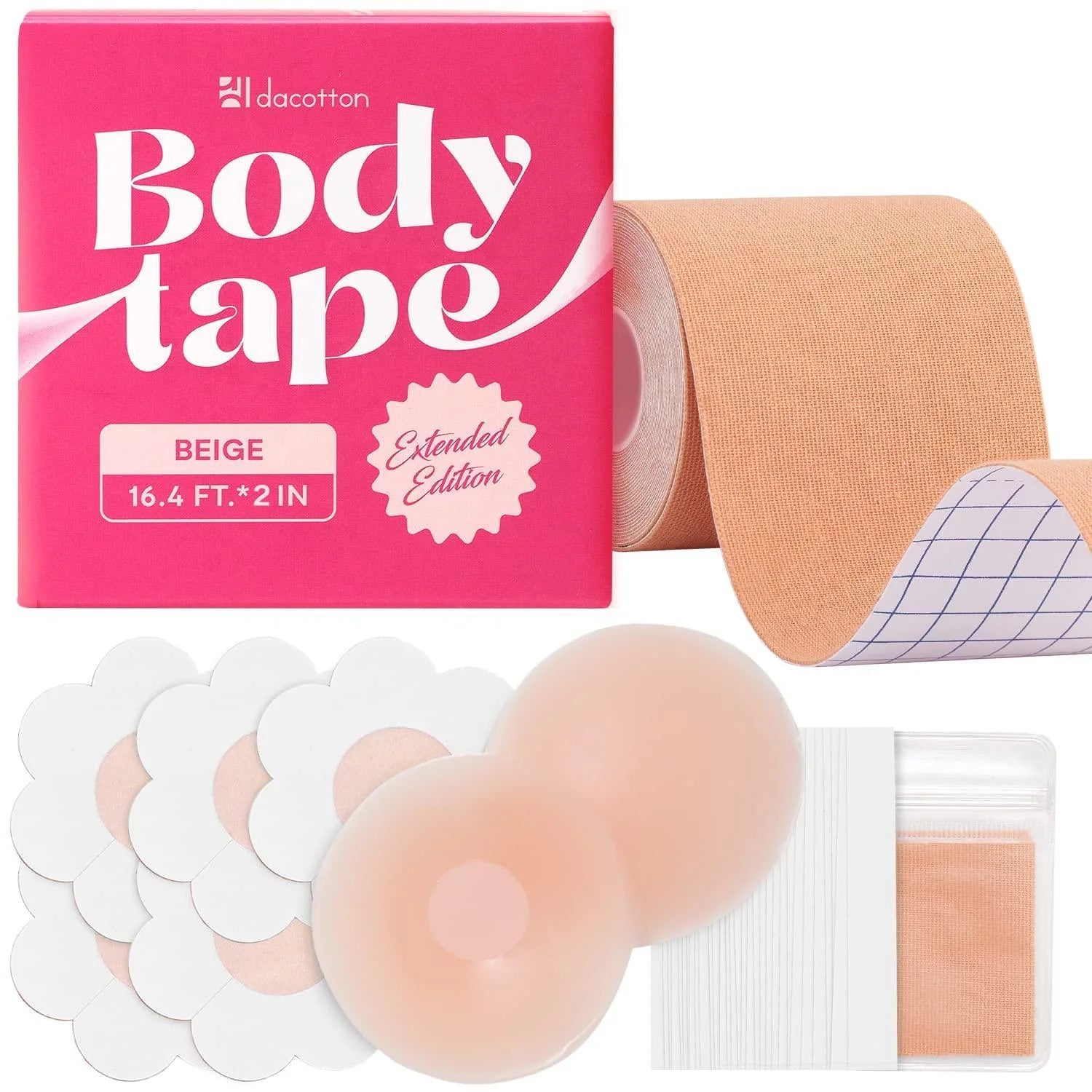 Boob Tape Beige Boobytape Breast Lift Push up a G Cup 16.4 Ft X 2 in Bra Tape