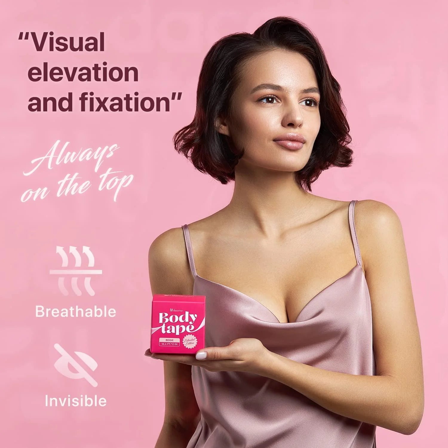 Boob Tape Beige Boobytape Breast Lift Push up a G Cup 16.4 Ft X 2 in Bra Tape