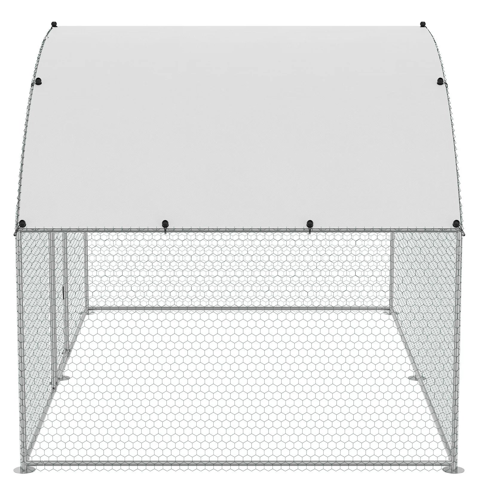 VEVOR Chicken Coop, 9.8X6.5X6.5Ft Walk-In Large Metal Chicken Run for Yard with Waterproof Cover, Doom Roof Hen House with Security Lock for Outdoor and Backyard, Farm, Duck Rabbit Cage Poultry Pen