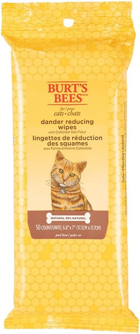 Burt'S Bees for Cats Dander Reducing Wipes - Kitten and Cat Wipes for Grooming - Burts Bees Cat Dander Wipes, Cat Grooming Wipes, Pet Wipes Cats, Cat Cleaning Wipes, Natural Cat Wipes, Cat Fur Wipes