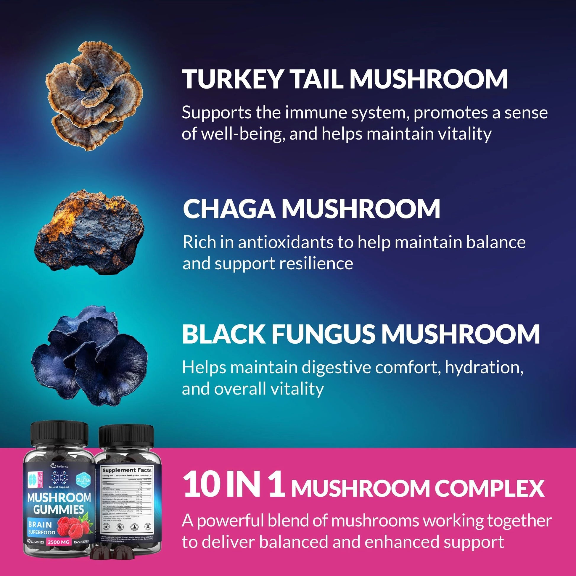 Lion'S Mane Gummies for Mental Clarity Reishi and Cordyceps Blend 60 Chews