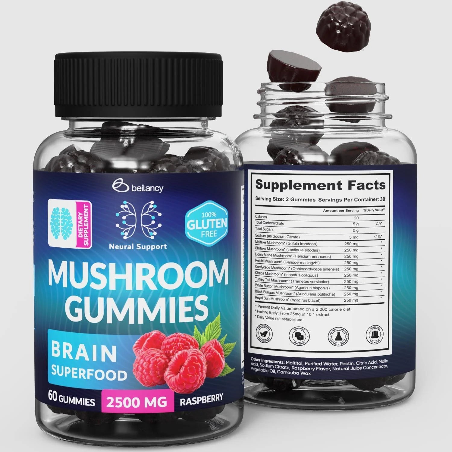 Lion'S Mane Gummies for Mental Clarity Reishi and Cordyceps Blend 60 Chews