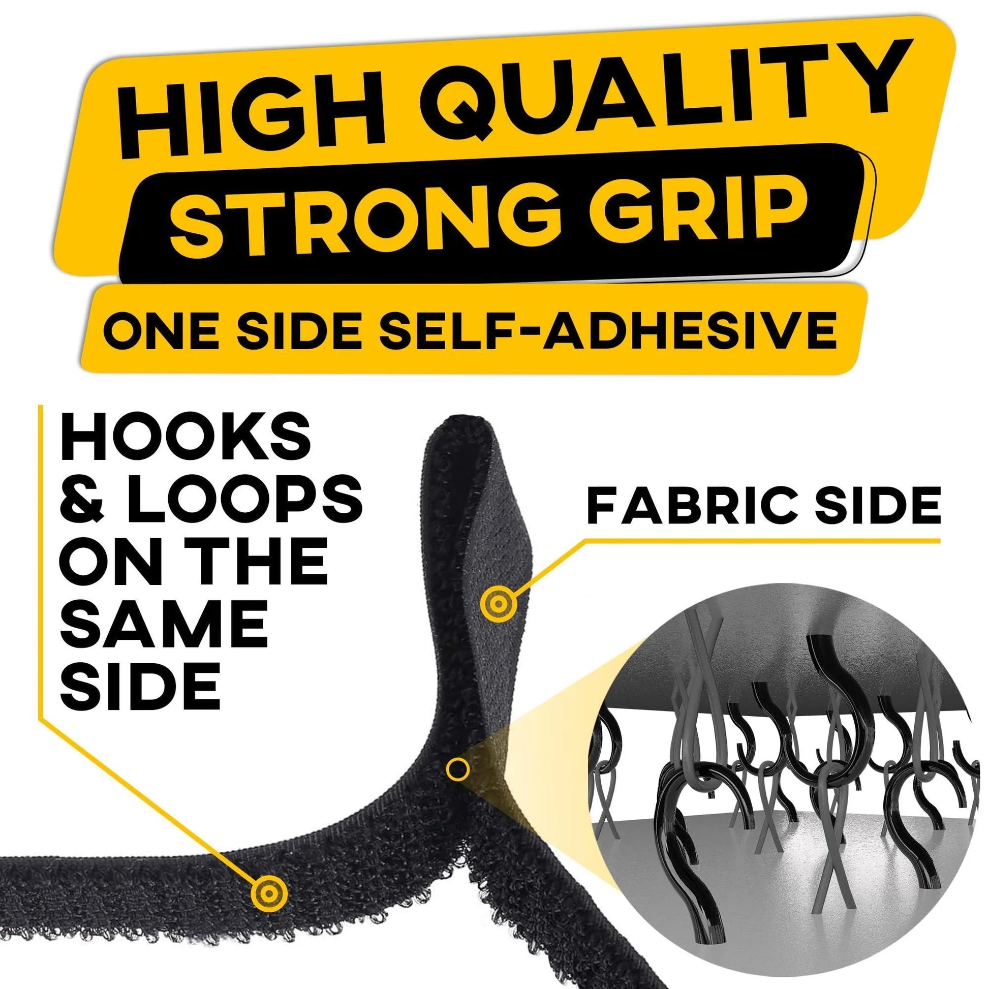 Hook and Loop Cable Straps with 50 Bucklets and 25 Carabineres Reusable